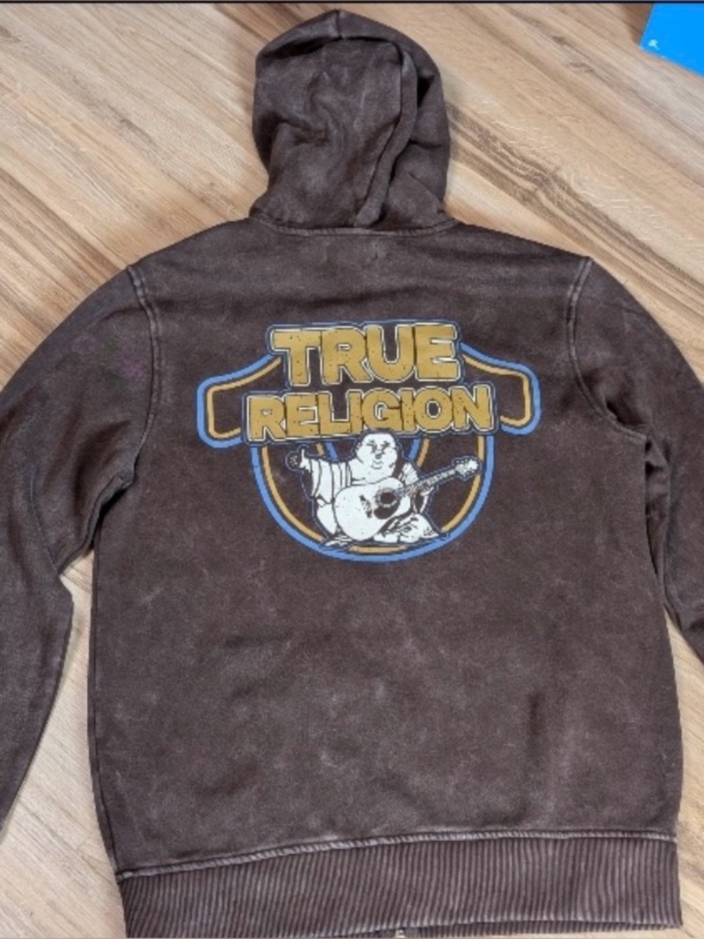 True Religion Washed Horseshoe Buddha Full-Zip Hoodie